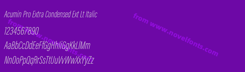 Acumin Pro Extra Condensed Ext Lt ItalicPreview Acumin Pro Extra Condensed Ext Lt ItalicPreview