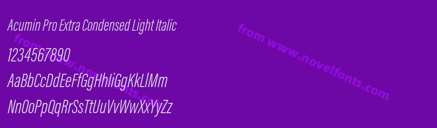 Acumin Pro Extra Condensed Light ItalicPreview Acumin Pro Extra Condensed Light ItalicPreview