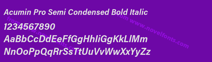 Acumin Pro Semi Condensed Bold ItalicPreview Acumin Pro Semi Condensed Bold ItalicPreview