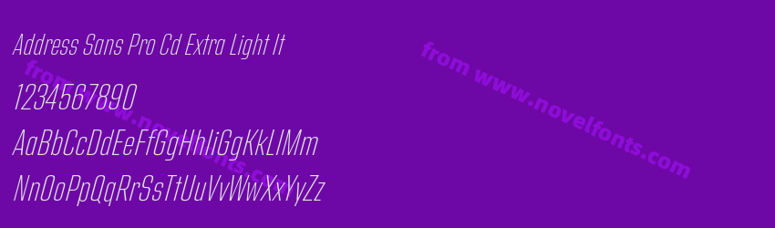 Address Sans Pro Cd Extra Light ItPreview Address Sans Pro Cd Extra Light ItPreview