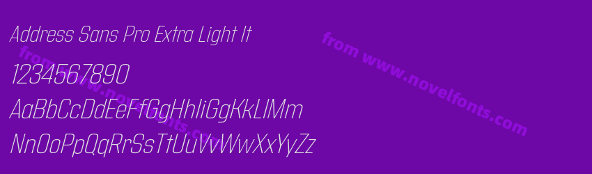 Address Sans Pro Extra Light ItPreview Address Sans Pro Extra Light ItPreview