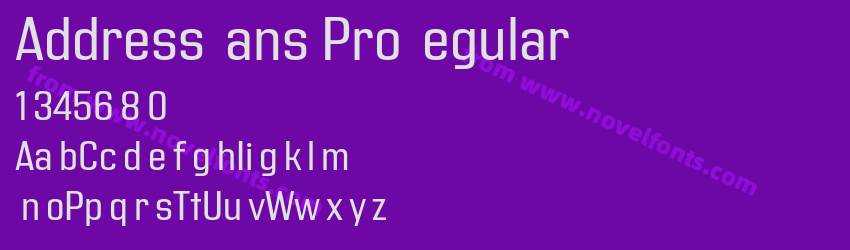 Address Sans Pro RegularPreview Address Sans Pro RegularPreview