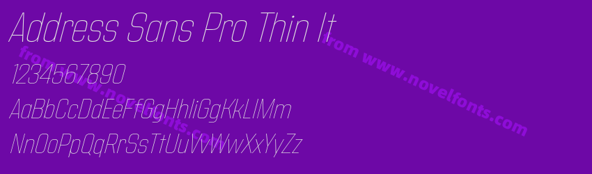 Address Sans Pro Thin ItPreview