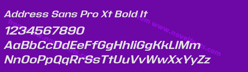 Address Sans Pro Xt Bold ItPreview Address Sans Pro Xt Bold ItPreview