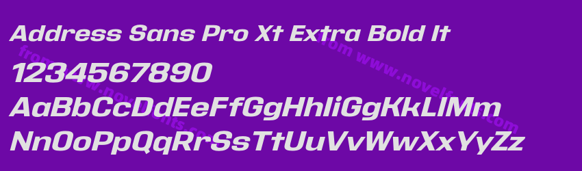Address Sans Pro Xt Extra Bold ItPreview Address Sans Pro Xt Extra Bold ItPreview