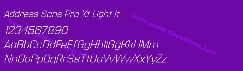Address Sans Pro Xt Light ItPreview Address Sans Pro Xt Light ItPreview