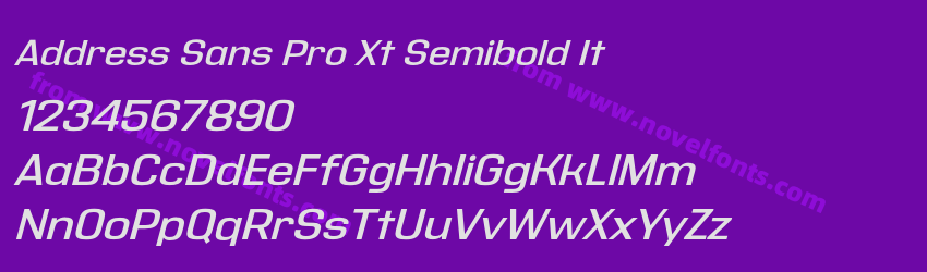 Address Sans Pro Xt Semibold ItPreview