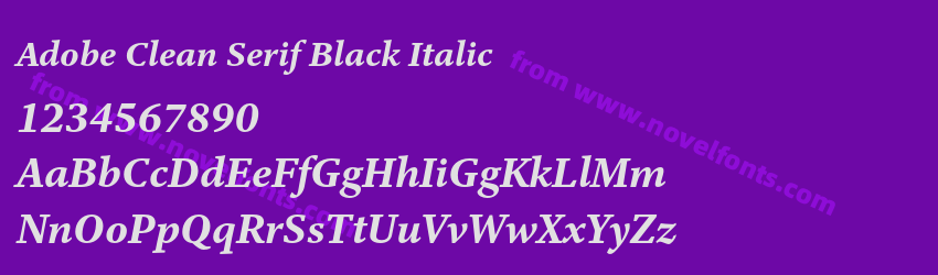Adobe Clean Serif Black ItalicPreview