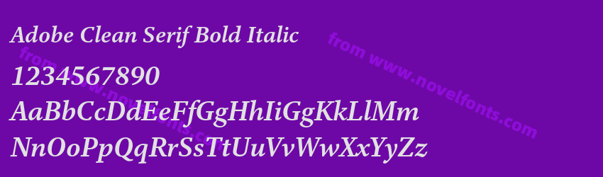 Adobe Clean Serif Bold ItalicPreview Adobe Clean Serif Bold ItalicPreview