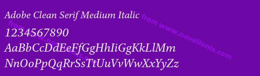Adobe Clean Serif Medium ItalicPreview Adobe Clean Serif Medium ItalicPreview