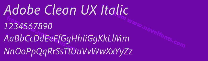 Adobe Clean UX ItalicPreview