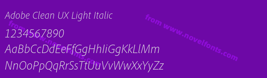Adobe Clean UX Light ItalicPreview