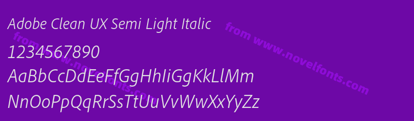 Adobe Clean UX Semi Light ItalicPreview Adobe Clean UX Semi Light ItalicPreview