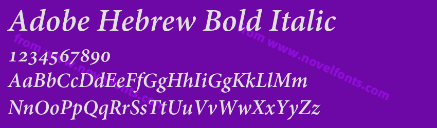 Adobe Hebrew Bold ItalicPreview Adobe Hebrew Bold ItalicPreview