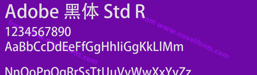 Adobe 黑体 Std RPreview Adobe 黑体 Std RPreview