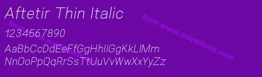 Aftetir Thin ItalicPreview Aftetir Thin ItalicPreview