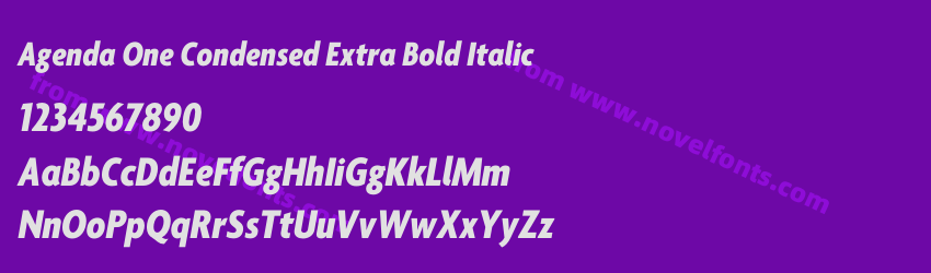 Agenda One Condensed Extra Bold ItalicPreview Agenda One Condensed Extra Bold ItalicPreview