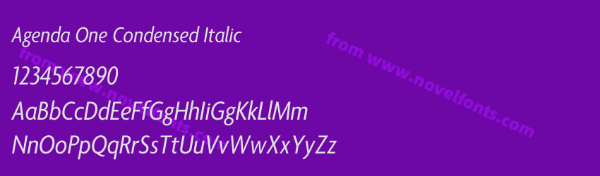 Agenda One Condensed ItalicPreview Agenda One Condensed ItalicPreview