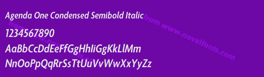 Agenda One Condensed Semibold ItalicPreview Agenda One Condensed Semibold ItalicPreview