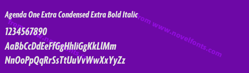 Agenda One Extra Condensed Extra Bold ItalicPreview Agenda One Extra Condensed Extra Bold ItalicPreview