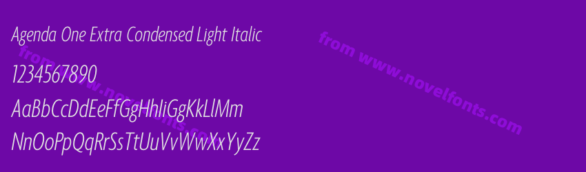 Agenda One Extra Condensed Light ItalicPreview Agenda One Extra Condensed Light ItalicPreview