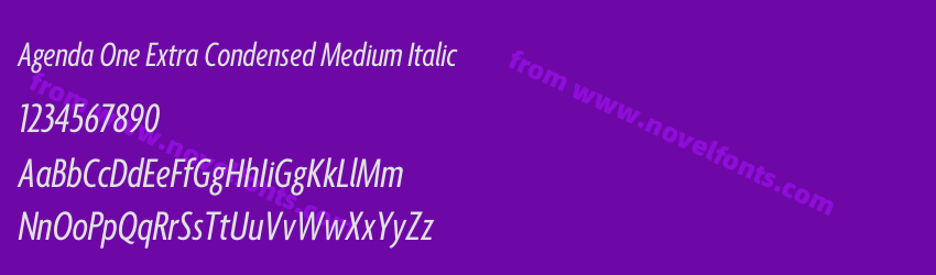 Agenda One Extra Condensed Medium ItalicPreview Agenda One Extra Condensed Medium ItalicPreview