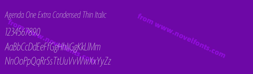 Agenda One Extra Condensed Thin ItalicPreview Agenda One Extra Condensed Thin ItalicPreview