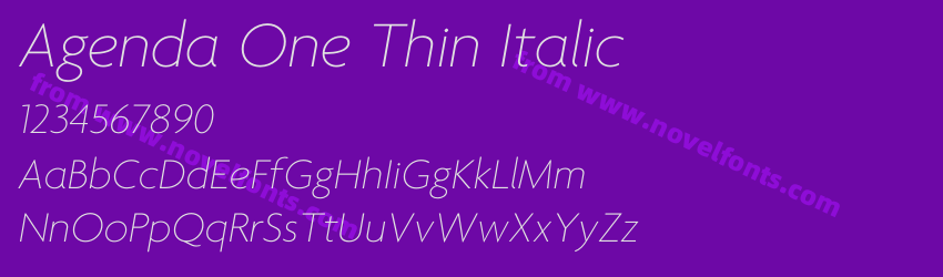 Agenda One Thin ItalicPreview Agenda One Thin ItalicPreview