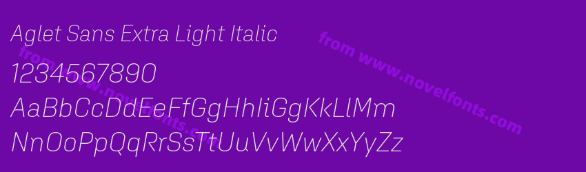 Aglet Sans Extra Light ItalicPreview Aglet Sans Extra Light ItalicPreview