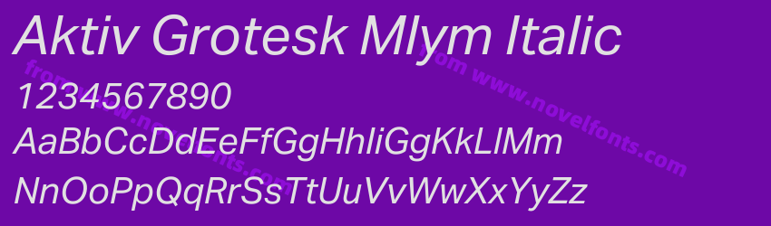 Aktiv Grotesk Mlym ItalicPreview