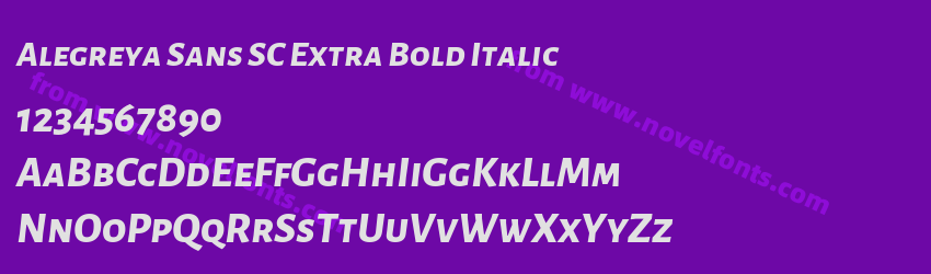 Alegreya Sans SC Extra Bold ItalicPreview Alegreya Sans SC Extra Bold ItalicPreview