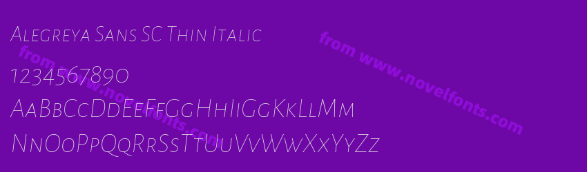 Alegreya Sans SC Thin ItalicPreview Alegreya Sans SC Thin ItalicPreview