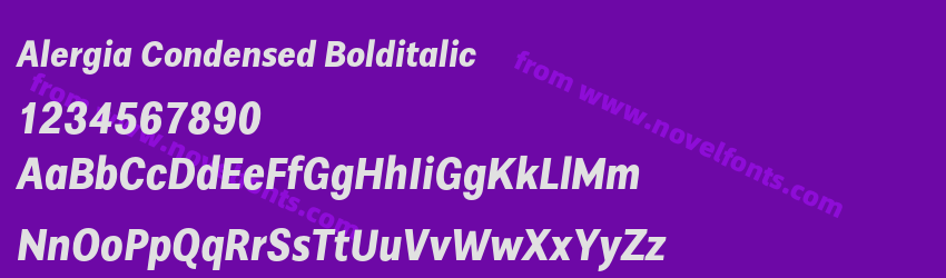 Alergia Condensed BolditalicPreview Alergia Condensed BolditalicPreview