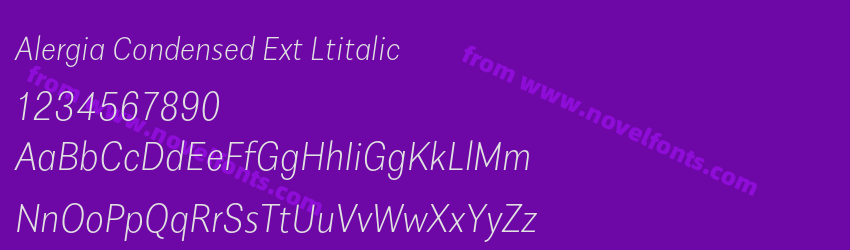Alergia Condensed Ext LtitalicPreview Alergia Condensed Ext LtitalicPreview