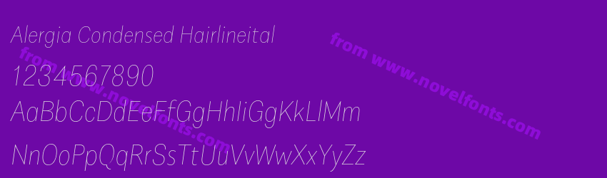 Alergia Condensed HairlineitalPreview Alergia Condensed HairlineitalPreview