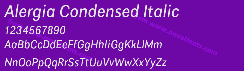 Alergia Condensed ItalicPreview Alergia Condensed ItalicPreview