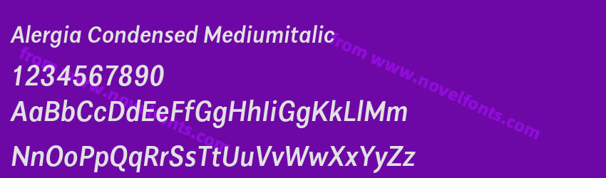 Alergia Condensed MediumitalicPreview Alergia Condensed MediumitalicPreview