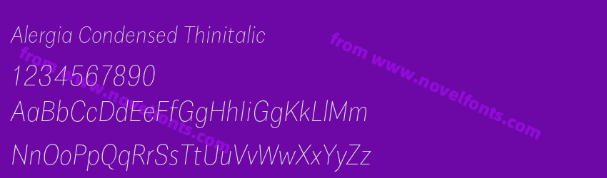 Alergia Condensed ThinitalicPreview Alergia Condensed ThinitalicPreview