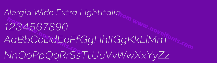 Alergia Wide Extra LightitalicPreview Alergia Wide Extra LightitalicPreview