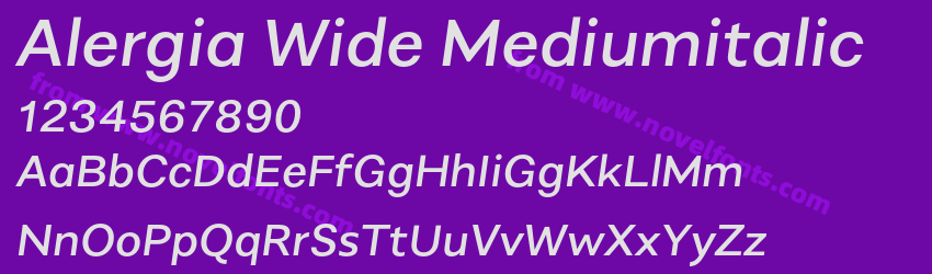 Alergia Wide MediumitalicPreview Alergia Wide MediumitalicPreview