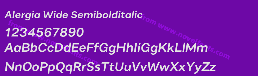 Alergia Wide SemibolditalicPreview Alergia Wide SemibolditalicPreview
