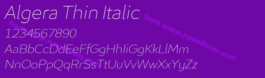 Algera Thin ItalicPreview Algera Thin ItalicPreview