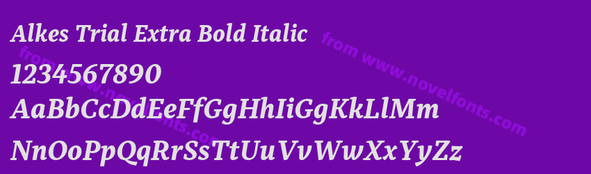 Alkes Trial Extra Bold ItalicPreview Alkes Trial Extra Bold ItalicPreview
