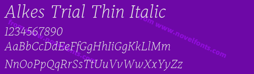 Alkes Trial Thin ItalicPreview Alkes Trial Thin ItalicPreview