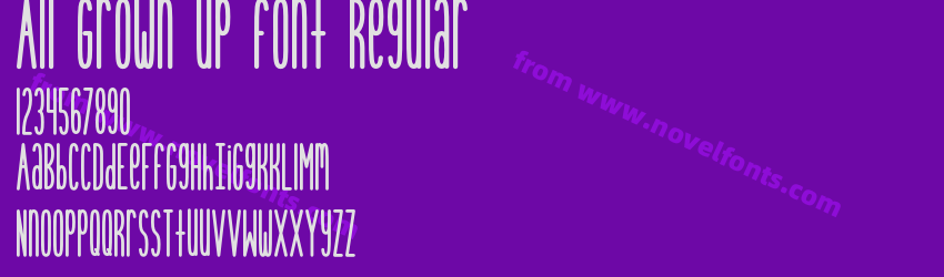 All Grown Up font RegularPreview