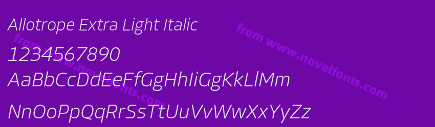 Allotrope Extra Light ItalicPreview Allotrope Extra Light ItalicPreview