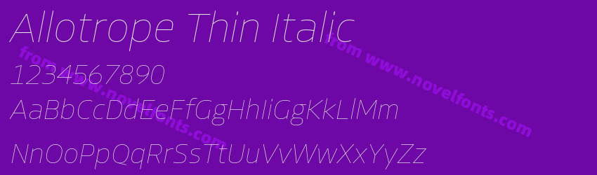 Allotrope Thin ItalicPreview Allotrope Thin ItalicPreview