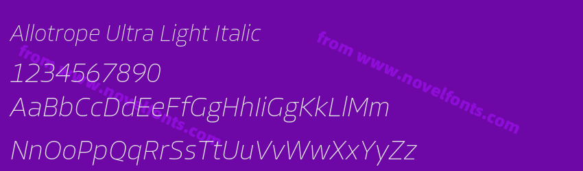 Allotrope Ultra Light ItalicPreview Allotrope Ultra Light ItalicPreview