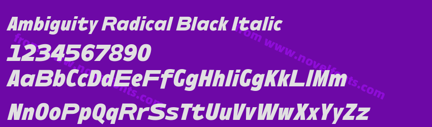 Ambiguity Radical Black ItalicPreview Ambiguity Radical Black ItalicPreview