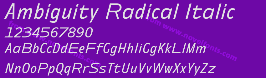 Ambiguity Radical ItalicPreview Ambiguity Radical ItalicPreview